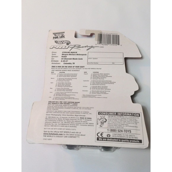 Hot Wheels Pro Racing - 1997 Edition - Sterling Martin - Kodak #4 - Picture 3 of 3